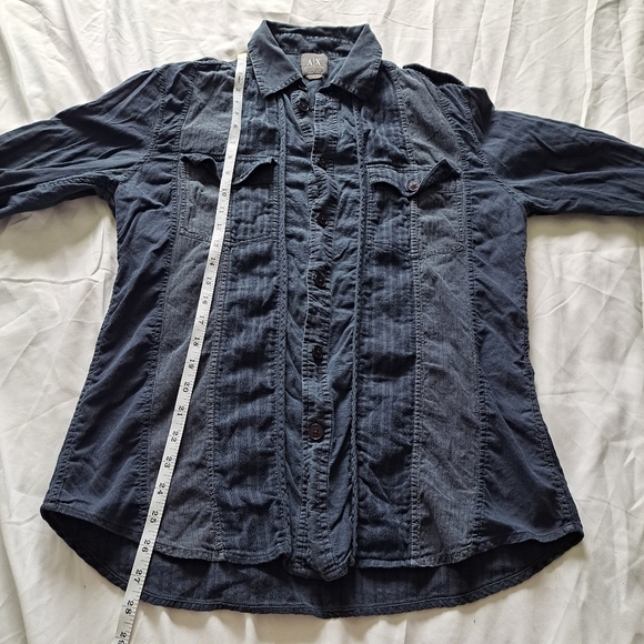 Armani Exchange | Navy blue casual button up collared women's shirt - Picture 11 of 12